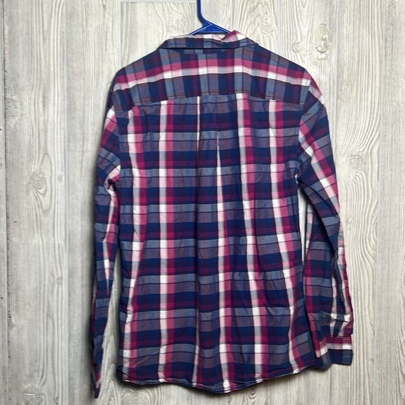 Bixby Shirt Mens Medium Slim Fit Multicolor Plaid Button Down Long Sleeve Pink - Picture 4 of 4